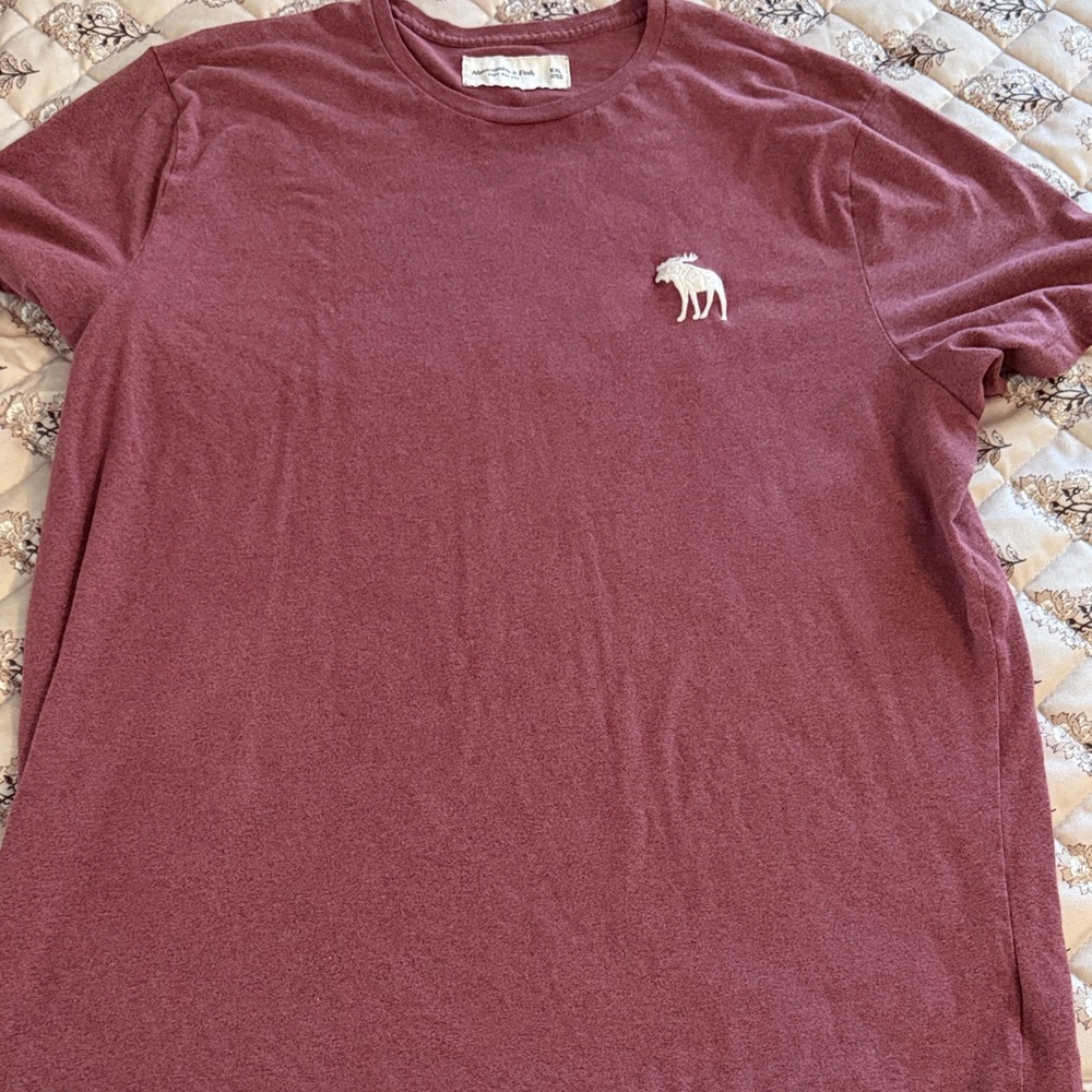 Abercrombie & Fitch Burgundy Short Sleeve Tee
